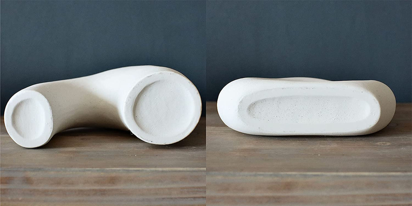Set of 2 Matte White Ceramic Vases