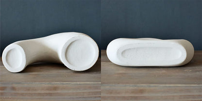 Set of 2 Matte White Ceramic Vases