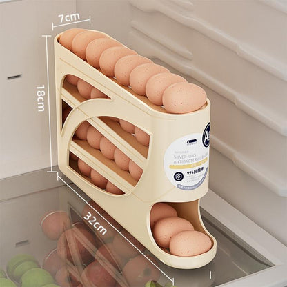 Maximize Your Fridge Space with the Four-Tier Plastic Automatic Egg Roller! 🥚✨