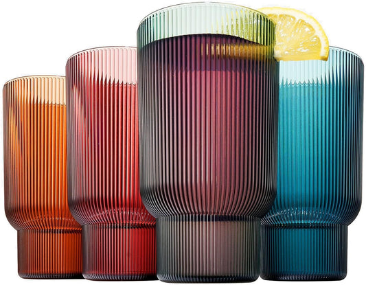 Shatterproof Acrylic Tall Drinking Glasses Set