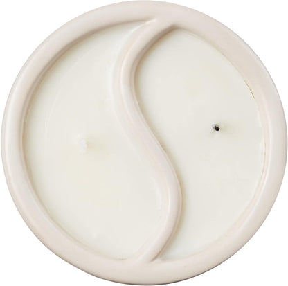 Candles YY1004Z Yin & Yang Collection Scented Candle, 11-Ounce, White - Black Salt | Teakwood