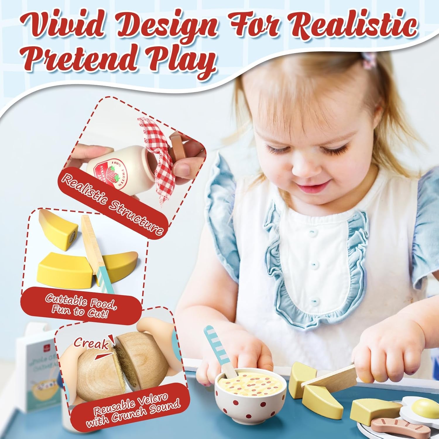 Lehoo Castle Wooden Breakfast Play Set 