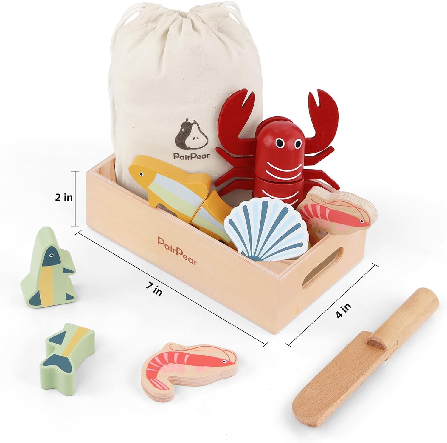 Wooden Seafood Play Food Set