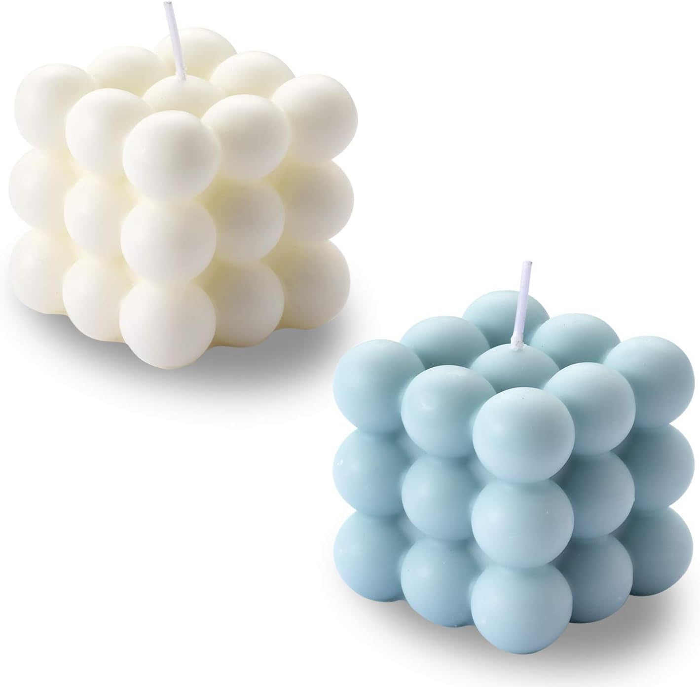 Bubble Candle - Cube Soy Wax Candles, Home Decor Candle, Scented Candle Set 2 Pieces