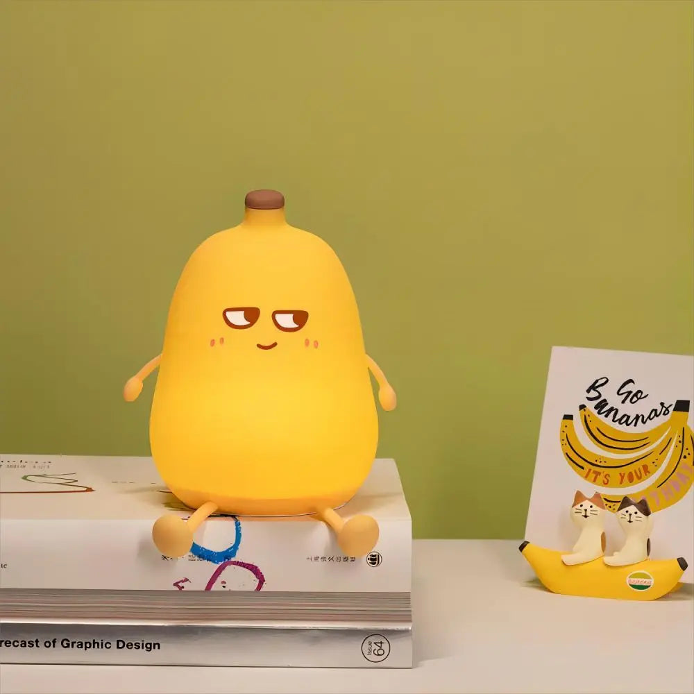 LED Pear Fruit Silicone Night Light 7 Colors Dimming Touch USB Rechargeable Cartoon Bedside Lamp Bedroom Decor