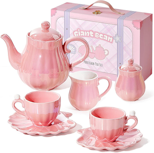 Pearl Pink Porcelain Tea Set