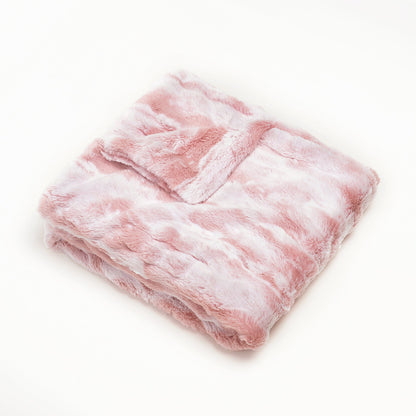 Kids Super Soft Marble Pink Fur Blanket