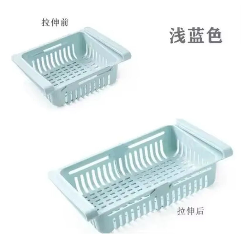Multi Functional Refrigerator Storage Basket, Retractable Refrigerator Partition Storage Rack, Kitchen Drain