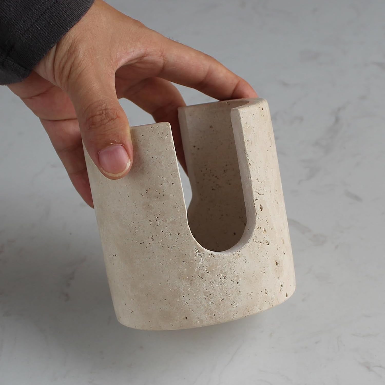 Natural Travertine Sponge Holder