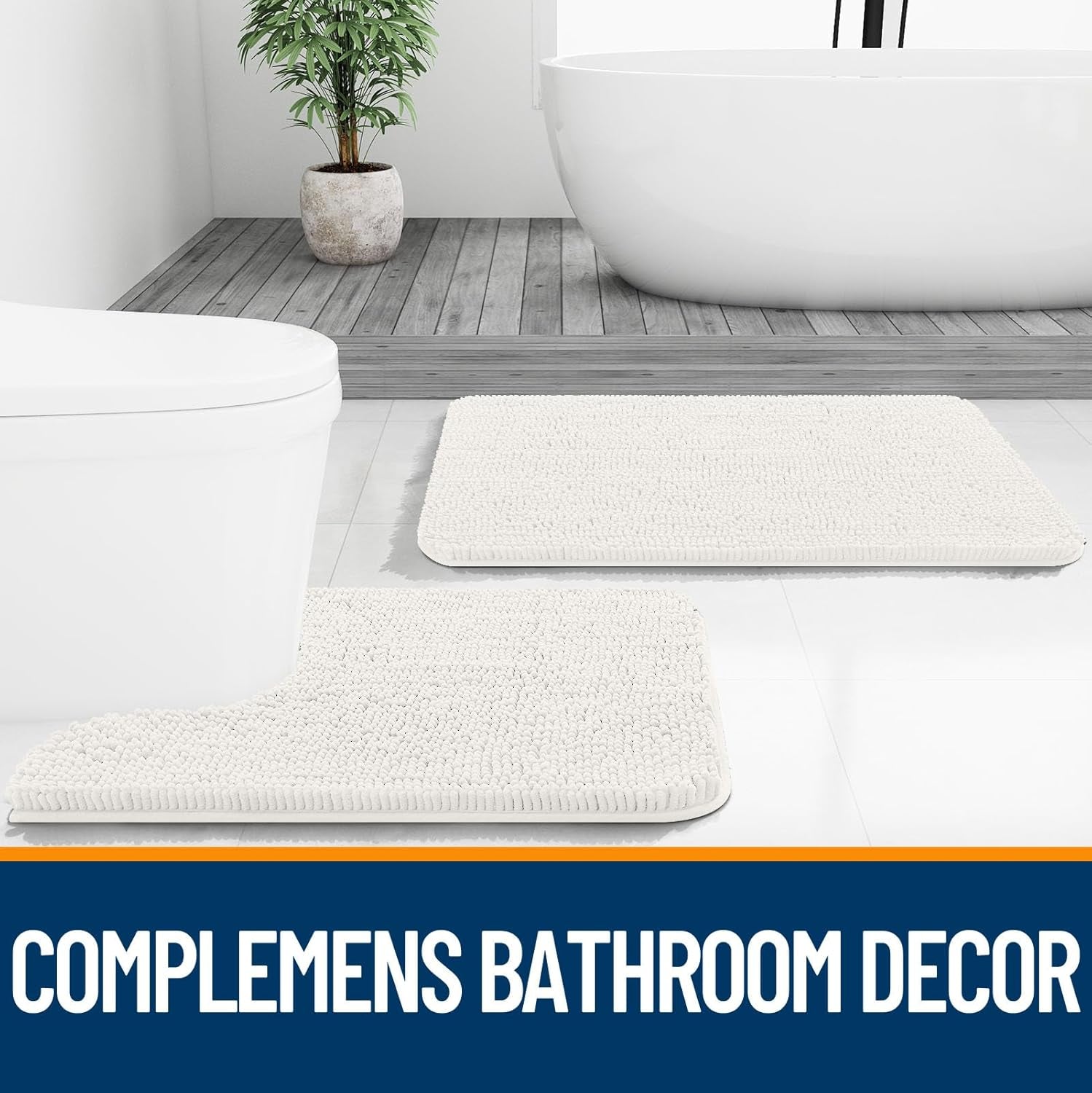 OLANLY Ultra-Soft Chenille Bath Rug