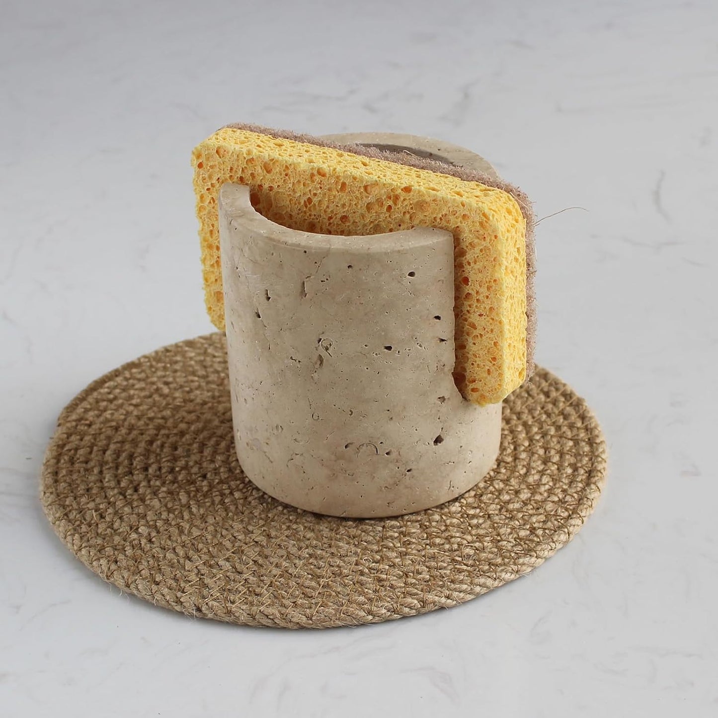 Natural Travertine Sponge Holder