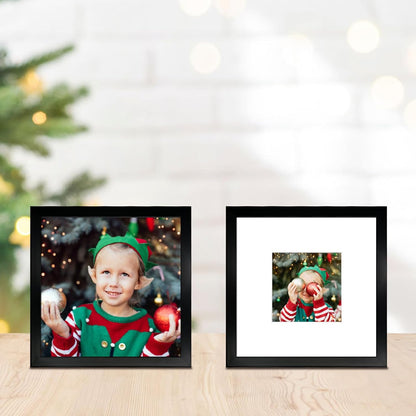 12X12 Picture Frame Set of 9, Display Pictures 8X8 with Mat or 12X12 without Mat