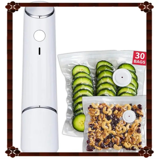 Compact Handheld Vacuum Sealer for Food-1Set Seal Meal Saver, Portable Food Sealer Machine Powerful Vacuum Seal