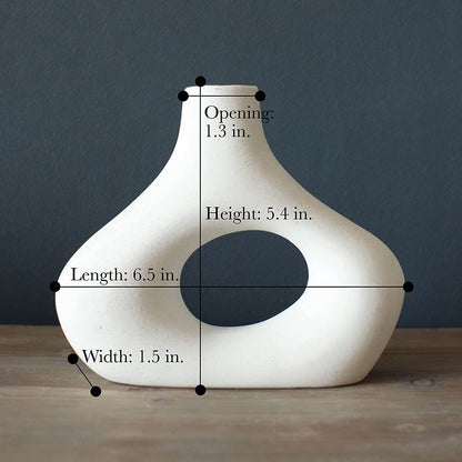 Set of 2 Matte White Ceramic Vases