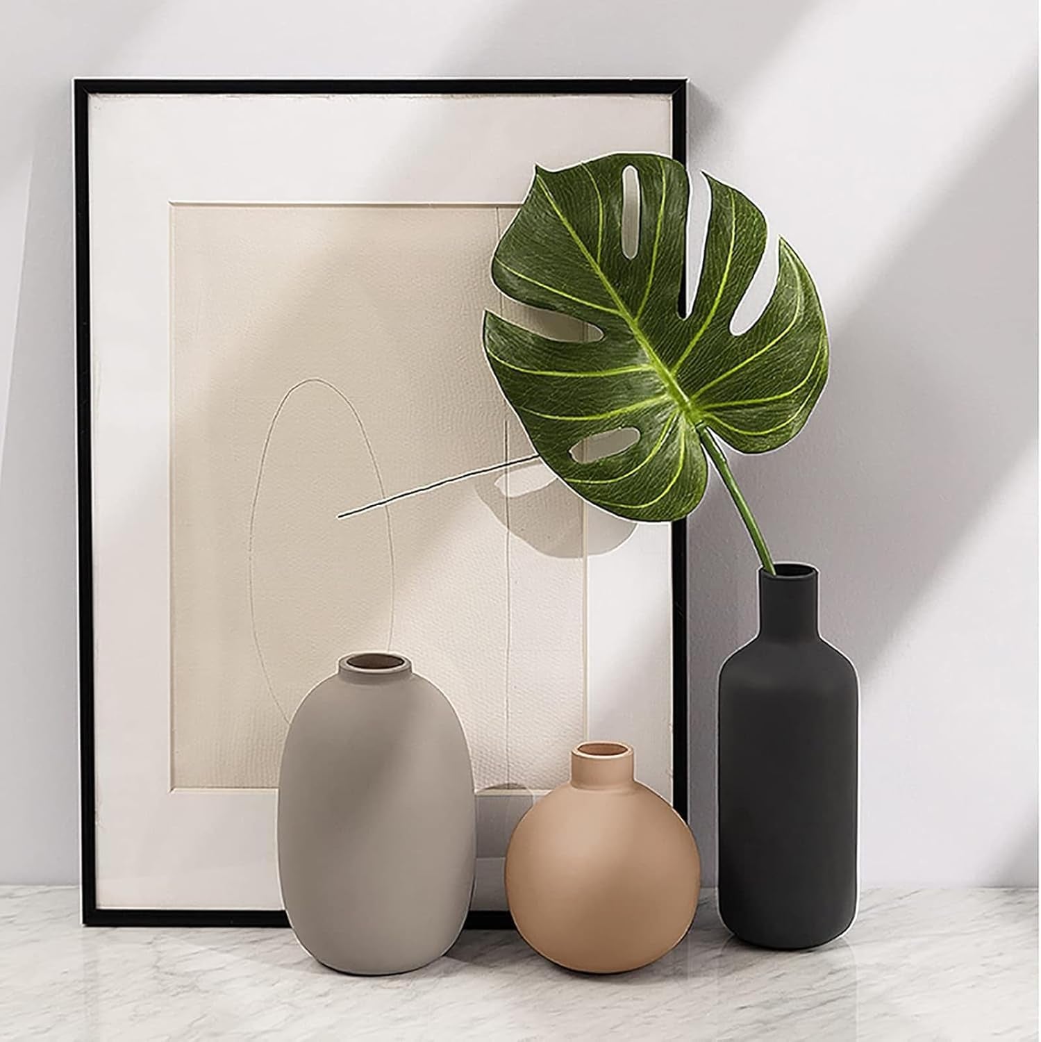 Ceramic Modern Farmhouse Vase, Set of 3