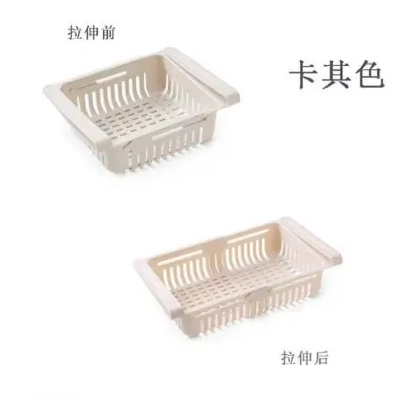 Multi Functional Refrigerator Storage Basket, Retractable Refrigerator Partition Storage Rack, Kitchen Drain