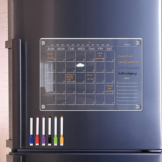 Fridge Magnet Sticker Calendar Weekly Planner Message Boards Reusable Dry Erase Board Schedule Transparent Fridge Message Menu