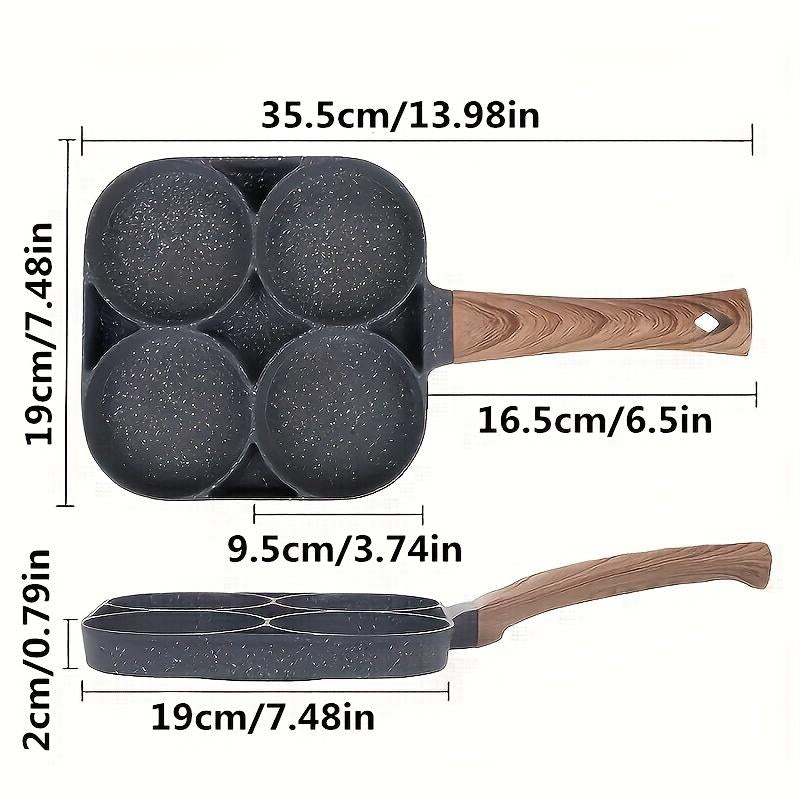  4-Hole Frying Pan | Made of Maifan Stone | Non-Stick