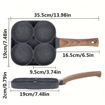  4-Hole Frying Pan | Made of Maifan Stone | Non-Stick