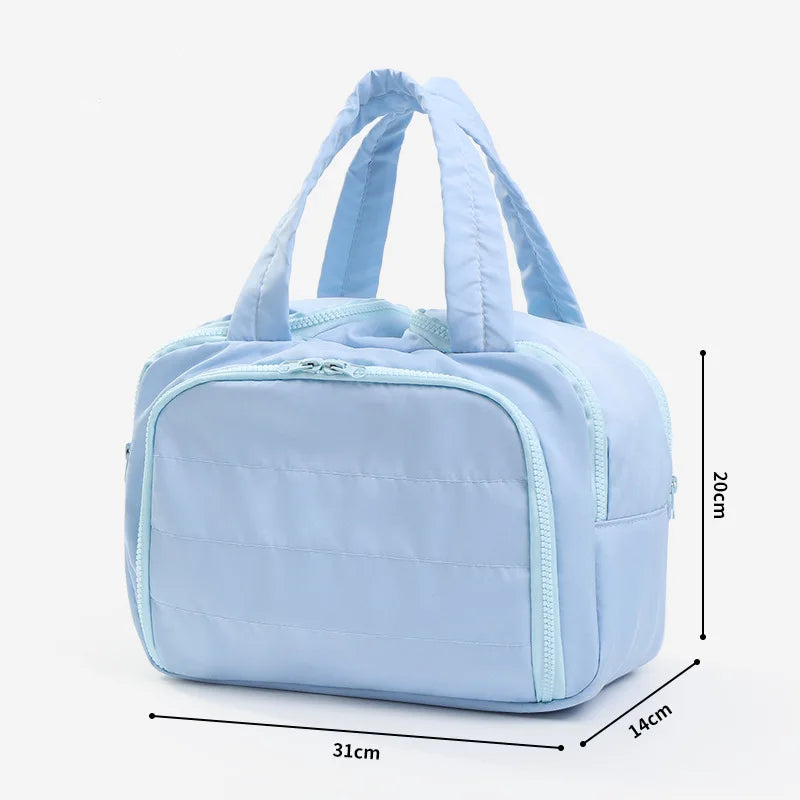 Large Capaci Portable Lightweight Makeup Bag Women's Travel Miscellaneous Storage Bag Handheld Organizer Cosmetic Pouch Wash Bag