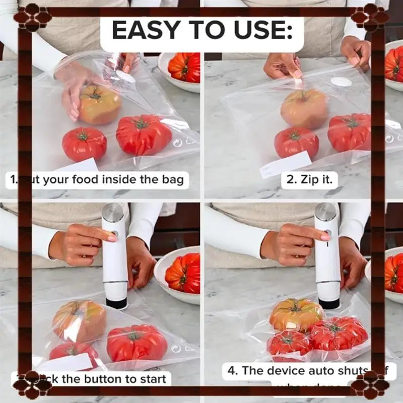 Compact Handheld Vacuum Sealer for Food-1Set Seal Meal Saver, Portable Food Sealer Machine Powerful Vacuum Seal