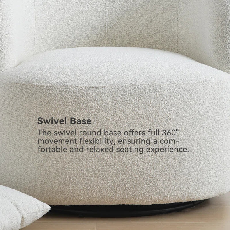 Sydney 34" Wide Boucle Upholstered Swivel Armchair