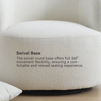 Sydney 34" Wide Boucle Upholstered Swivel Armchair