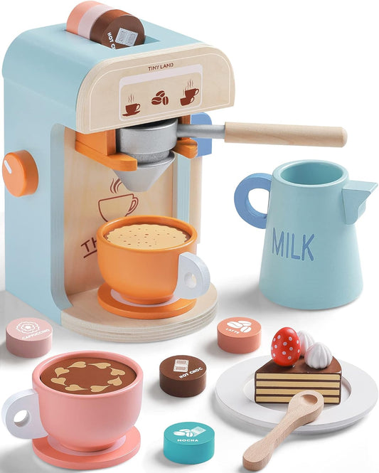 Kids Wooden Coffee Maker Set