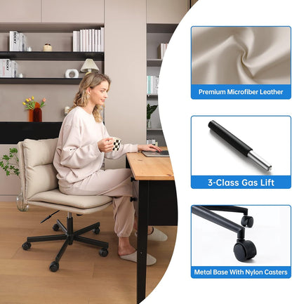 Criss Cross Armless Office Chair with Wheels
