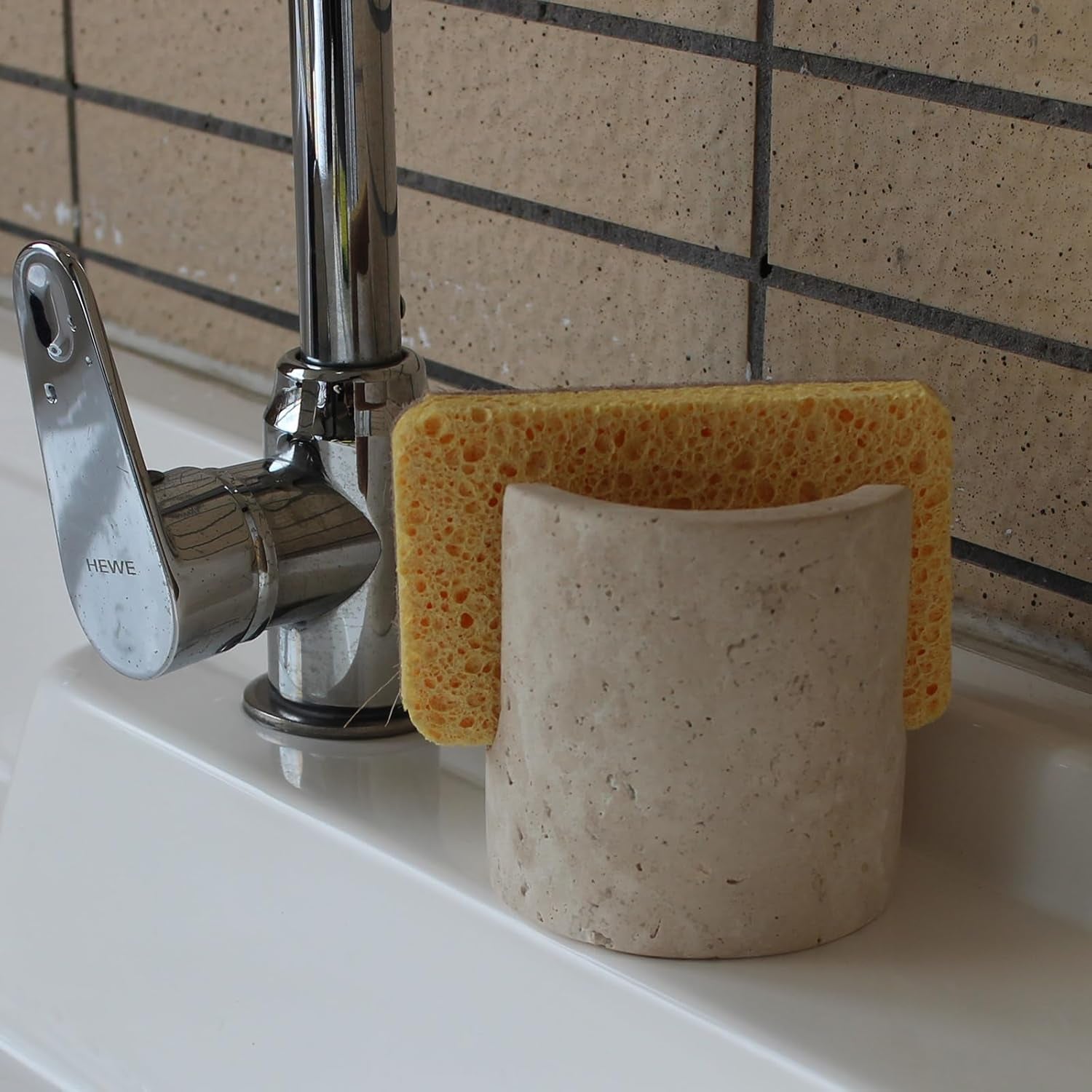 Natural Travertine Sponge Holder