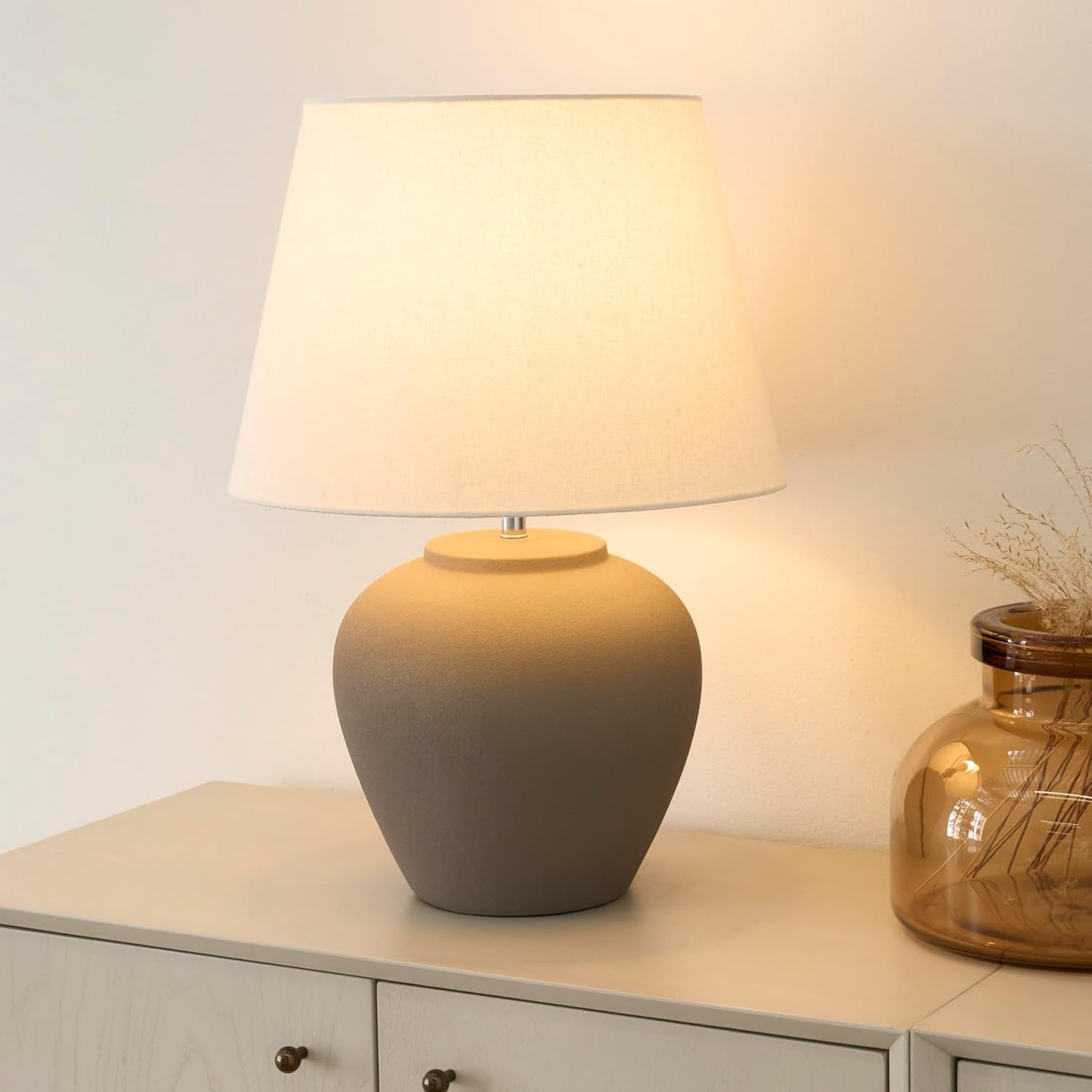  Brown Ceramic Pot Table Lamp