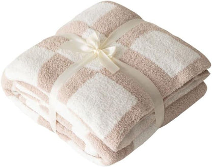 Ultra-Soft Microfiber Checkered Throw Blanket