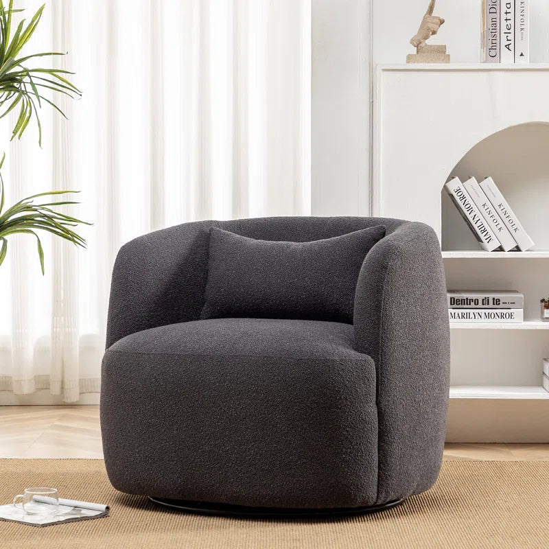 Sydney 34" Wide Boucle Upholstered Swivel Armchair
