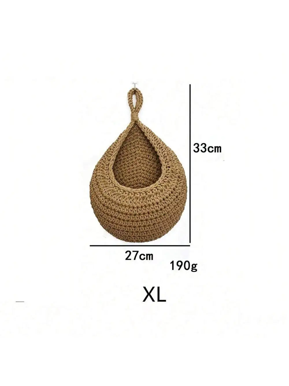 Wall Decor Hanging Basket, Bohemian Woven Basket Planting Planter Container Teardrop Shape Suitable for Vegetables and Fruits