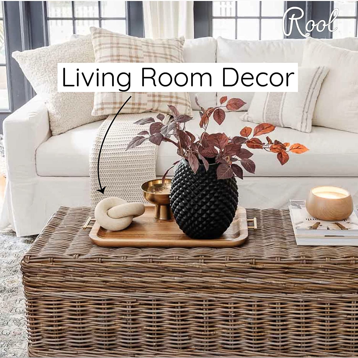 Wood Knot Decor Chain Link Decorations Beige